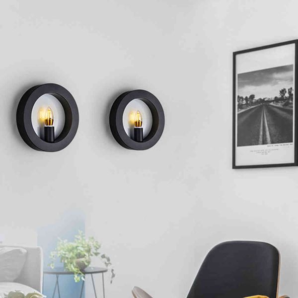 

wall lamps indoor retro bedroom bedside lamp 3w led living room tv background lights circular square x3v4