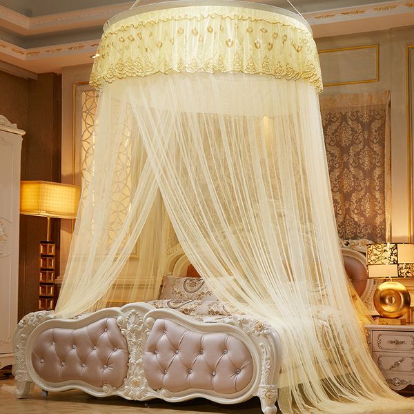 Pendurado abóbada ampliada mosquito net princesa pousando laço único porta teto aumento da cama densificada canopia canto cúpula tenda cortina