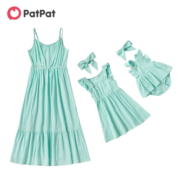 

summer mosaic 100% cotton mint green tank dresses for mommy and me 210528, Blue