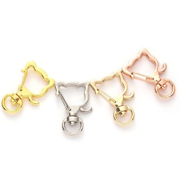 

bag parts & accessories 50pcs kitten cat keyring key ring chain lock decoration for handbag diy, Black
