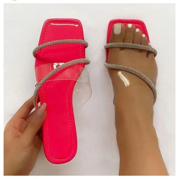 

slippers 2021 summer women's flat sandals open toe handmade outdoor beach shoes fashion plus size 42 fur slides, Black