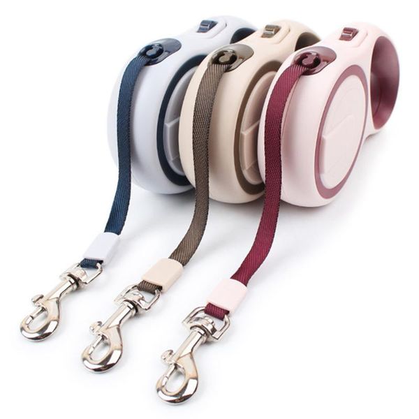 

dog collars & leashes harness 3m/5m abs high-grade stable durable automatic extending traction rope pet walking leash leads for medium large