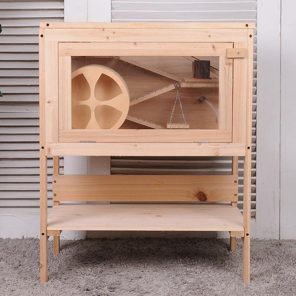 

small animal supplies handmade wooden hamster cage log squirrel hedgehog complete set golden bear viewing room villa insulation