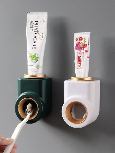 

toothbrush holders automatic toothpaste squeezer household wall mounted lazy plastic shelf