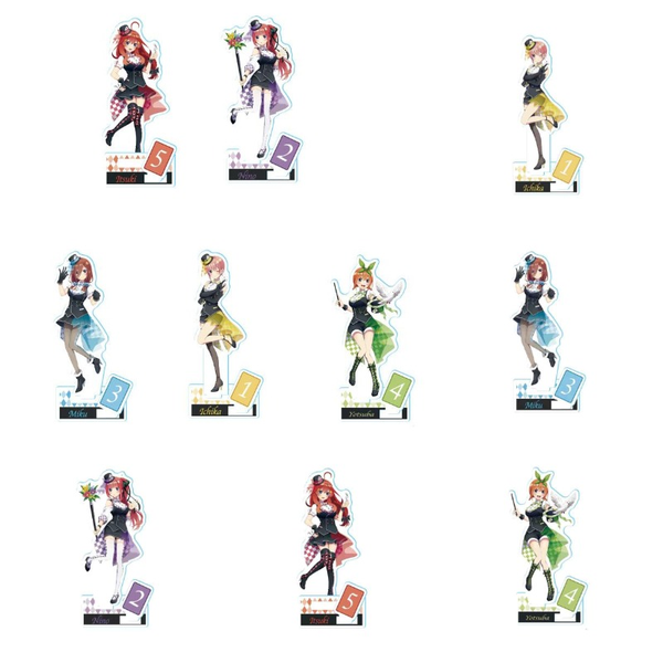 

keychains anime the quintessential quintuplets stand sign acrylic model toys cute girls figure decoration collectible gift, Silver