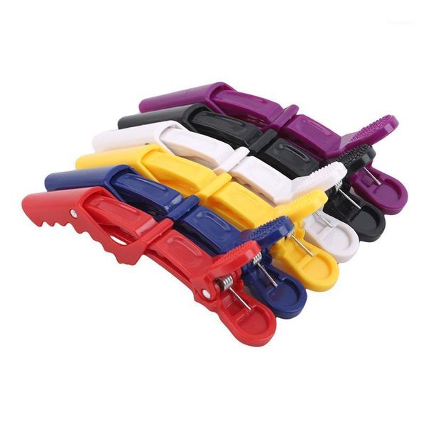 

6pcs/pack hairdressing clamps claw clip hair salon plastic crocodile barrette holding section clips grip tool accessories1