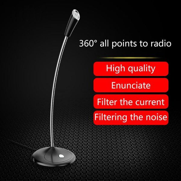 

microphones 360 degree adjustable computer mic flexible metal pine gaming microphone for desklappc computers