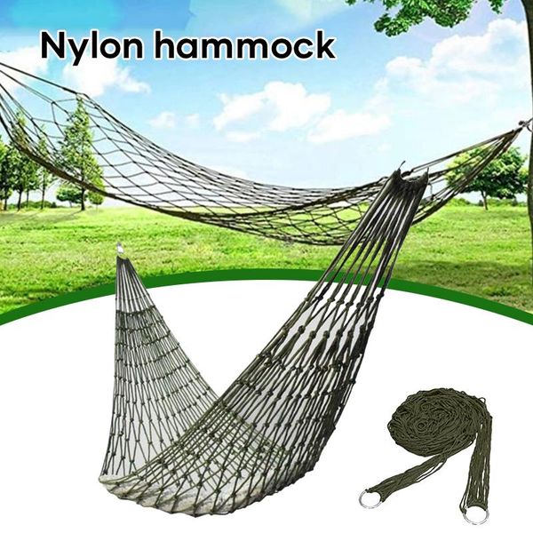 

nylon rope meshy hammock for outdoor sleeping net bed with & storage bag can bear 220 lb. ej camp furniture