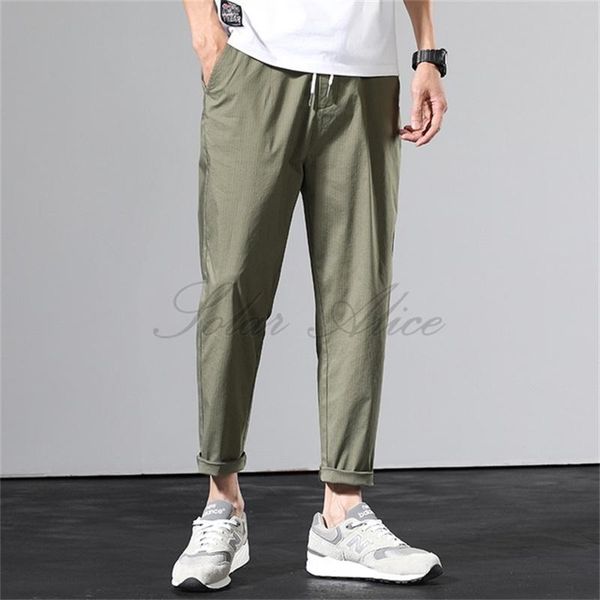 

men's pants 2021 summer ankle-length harlan casual youth tether slim loose, Black