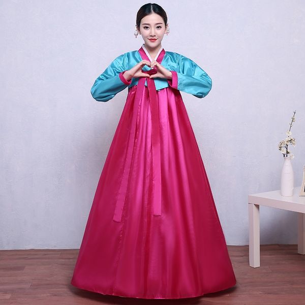

hanbok korean national costume korean traditional dress cosplay korean hanbok wedding dress performance clothing hanbok 10727, Red
