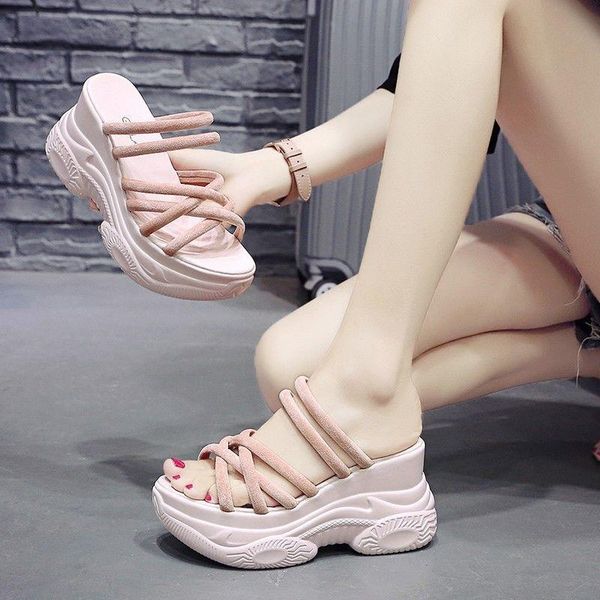 

dress shoes women slippers women's summer 2021 fashion red sandales femmes, Black