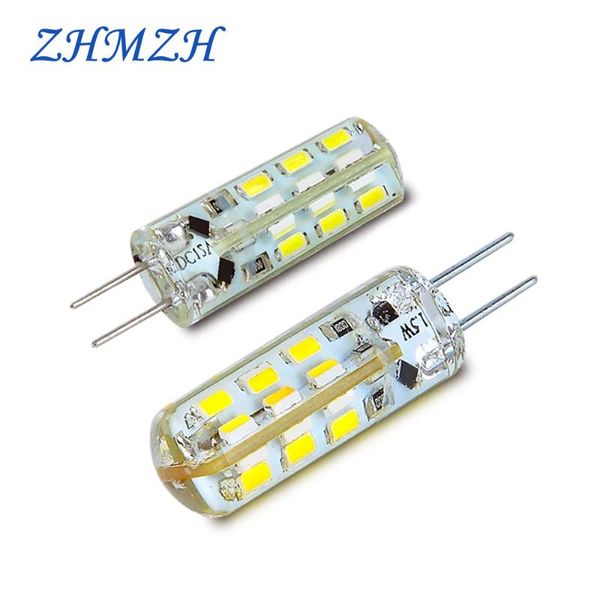 

light beads zhmzh 4pcs/lot 1.5w 3w 4w leds silicone bulb spotlight chandelier lighting replace halogen lamp dc12v smd3014 bead
