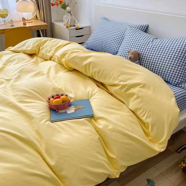 

sheets & sets washed cotton three-piece set, student dormitory bedding, bed linen, quilt cover, one-piece cover sheet