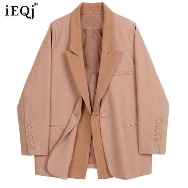 

women's suits & blazers ieqj 2021 arrivals small suit women's autumn temperament one button coat versatile fashion pure color brief, White;black