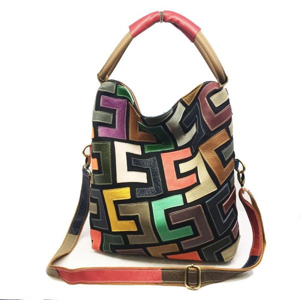 

bag guangzhou cowhide messenger handbag matching color leather new female oekco