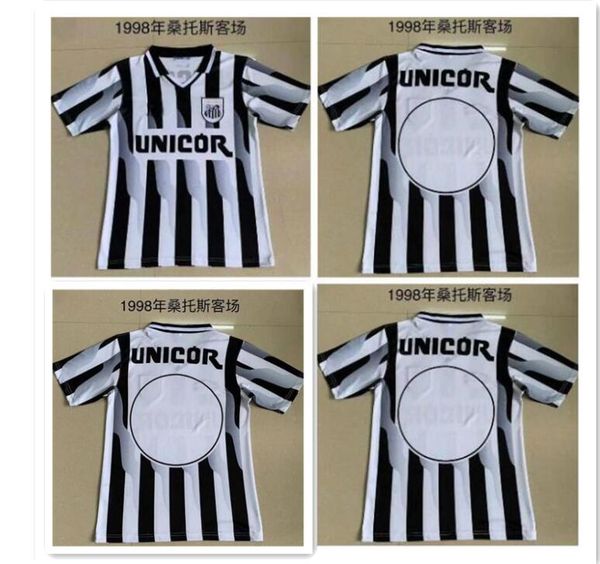 

santos fc 1998 retro soccer jerseys 98 santos home pato sanchez soteldo classic vintage football shirt thailand camiseta de ftbol, Black;yellow