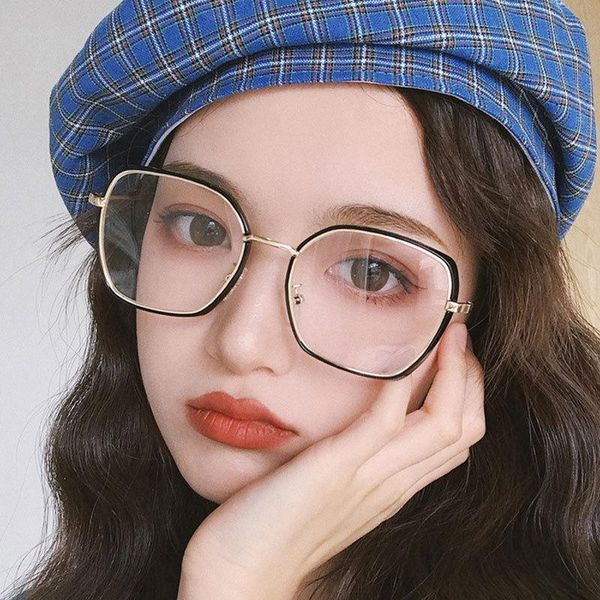 

fashion sunglasses frames ahora 2021 metal finished myopia glasses oversize square nearsighted eyeglasses shortsighted eyewear 0-0.5-1.0-..., Black