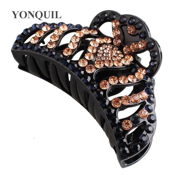 

hair clips & barrettes vintage rhinestone colorful claw clip women shining for ladies blingbling crystal hairpin accessories, Golden;silver