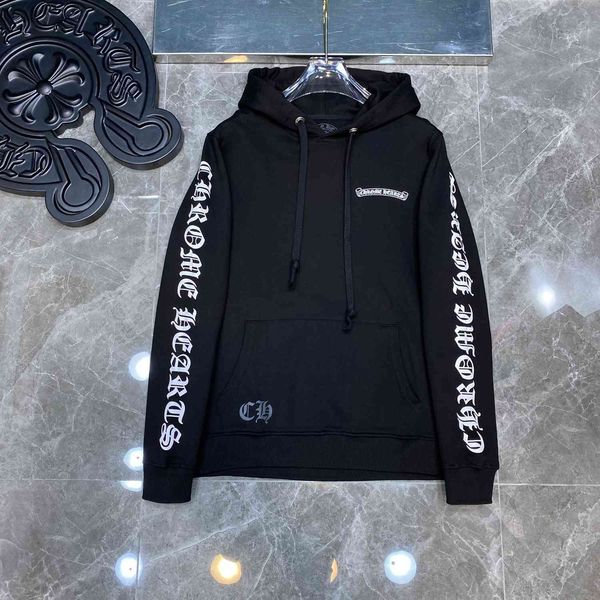 

hoodies autumn and winter ch scroll simple hooded sweater loose casual men's women's lovers' fashion, Black