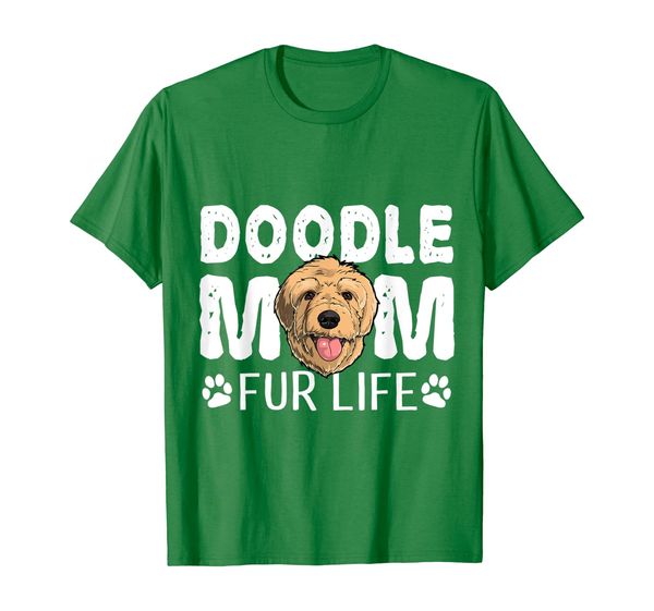 

doodle mom fur life funny dog pun goldendoodle cute t-shirt, White;black