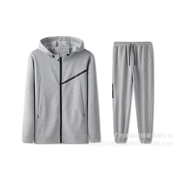 

tracksuits outdoor men's and women's autumn winter sports suit pearl ground cotton comfortable leisure fitness running coat hooded, Gray
