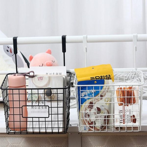 

storage baskets multi use wrought iron hanging basket punching bathroom rack kitchen cabinet door wall