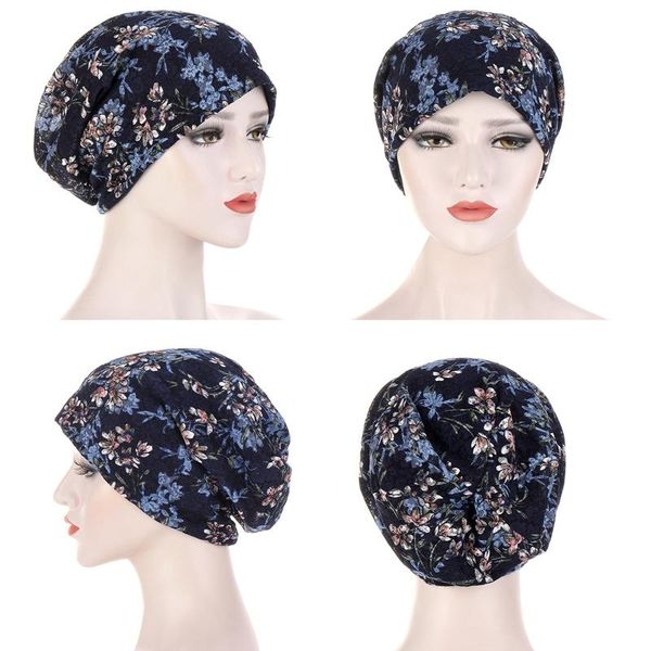 

scarves turban hat cotton print muslim women head scarf inner caps for hijab arab wrap cap, Blue;gray