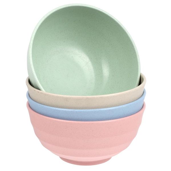 

bowls 4pcs wheat straw rice noodle soup salad holders (assorted color)