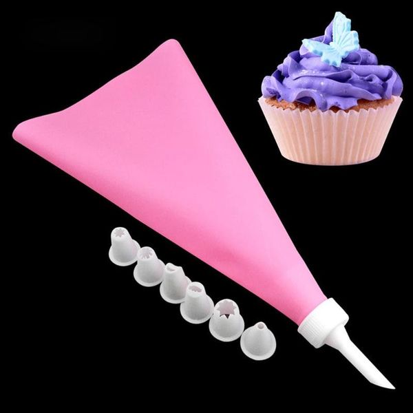 

baking & pastry tools 8pcs confectionery bag silicone icing piping cream nozzle diy decorating for cake fondant