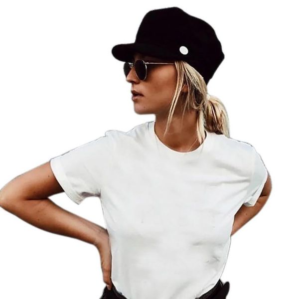 

outdoor hats octagonal hat women men casual style strings hinged button golf cap flat head warmer cotton sportswear, Black;white