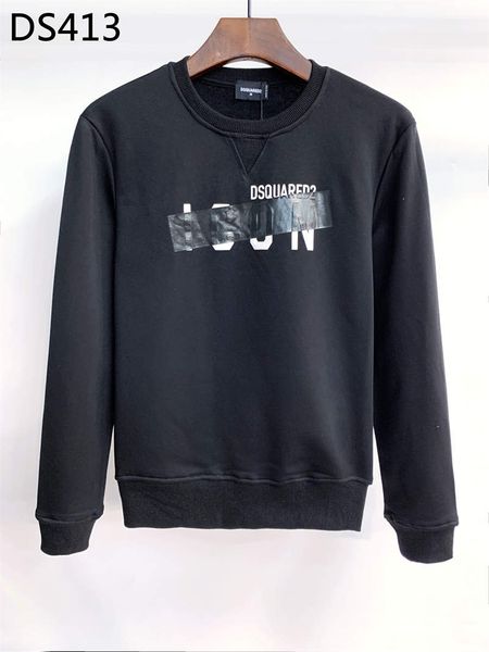 

2021 autumn and winter new arrivals d2 mens luxury designer street hoodies long sleeve print sweatshirts dsquare men's clothing ds413, Black