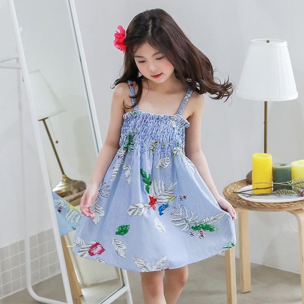 

girl's dresses girls summer 2021 children's wear tube dress korean strap girl beach princess clothes, Red;yellow