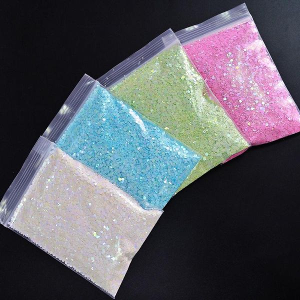 

1kg/bag oil-paint nail art glitter flakes 4 color mix hexagon chameleon chunky sequins accessories manicure decorations tg#36, Silver;gold