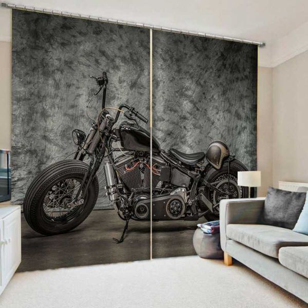 

curtain & drapes retro po printing curtains motorcycle design for living room bedroom young man window