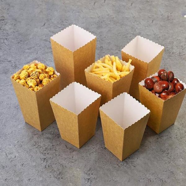 

gift wrap 10pc kraft paper popcorn box candy favor bag christmas wedding decoration kids baby shower birthday party supplies packaging