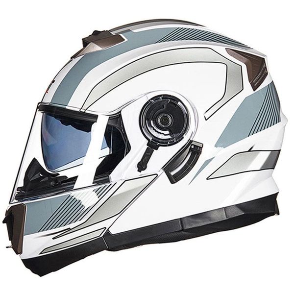 

motorcycle helmets summer safety flip up racing modular double visors helmet full face casque moto motocross dot