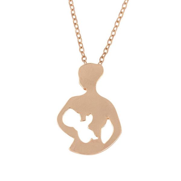 

women charm baby mom pendant necklace mother day gift jewelry lxh chains, Silver