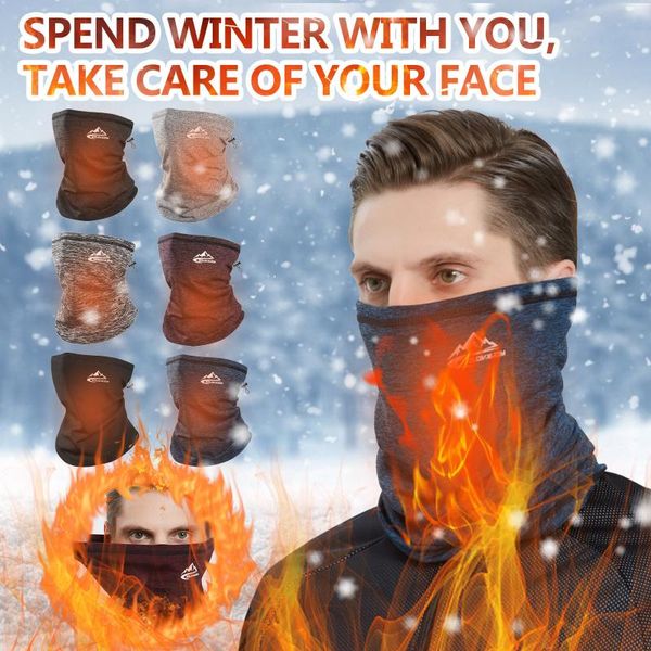 

cycling caps & masks 25# winter magic headscarf self-heating sports mask ear protection elastic scarves anti-uv headwear for men headband, Black