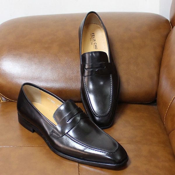 

dress shoes size 39-47 handmade penny loafers genuine blue leather moccasins light dress men wedding party shoes slide in italian fashion iz, Black