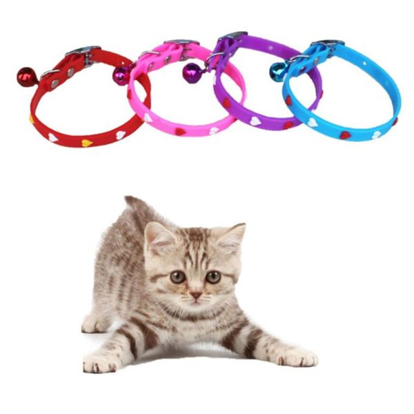 

cat collars & leads 2021 pet love adjustable colorful collar bell dog hearts patterns silicone kragen