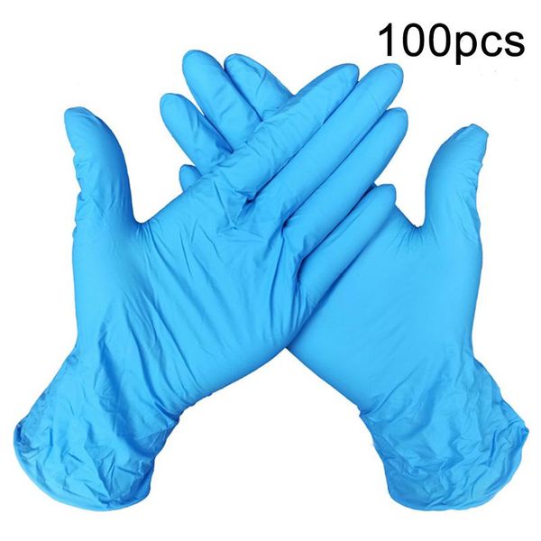 

5pairs disposable gloves pvc dishwashing kitchen work nitrile blue universal for left and right hand
