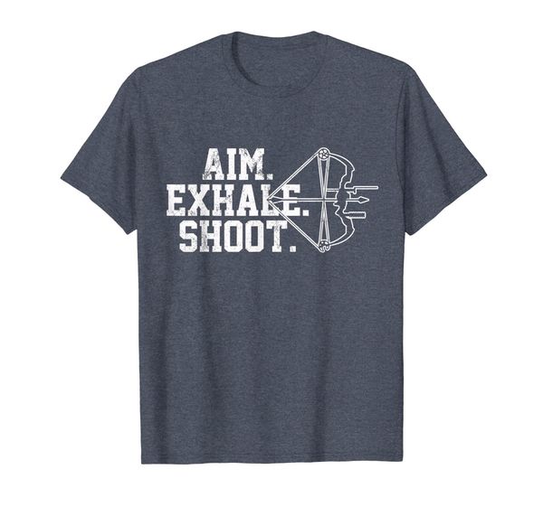 

archery t-shirt - aim exhale shoot bow hunting archer gift, White;black