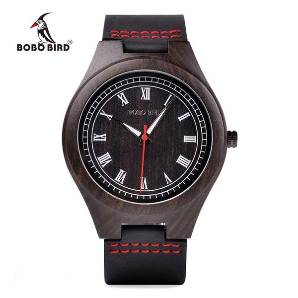 

wristwatches bobo bird ebony wood men watch leather belt watches for women lover 2021 design wooden wristwatch relogios masculinos, Slivery;brown