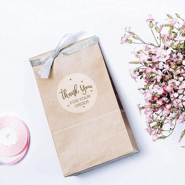 

1pc suatelier stickers self-adhesive transparent bronzing label handmade thanks sticker wedding gift decor package lable pa a4h3 wrap