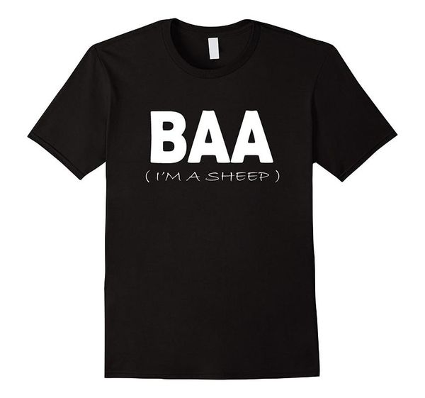 

men's t-shirts baa i'm a sheep t-shirt christmas halloween costume funny tee casual o neck hip-hop simple splicing shirt, White;black
