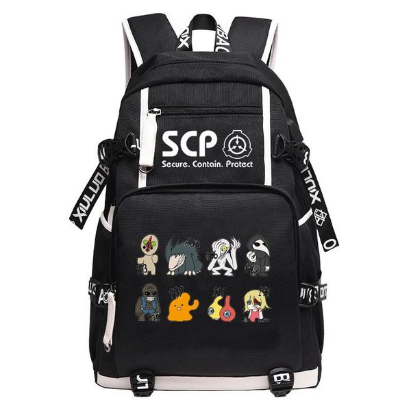 

backpack scp foundation women back pack cartoon bookbag canvas school bags for teenage girls travel bagpack usb laptop