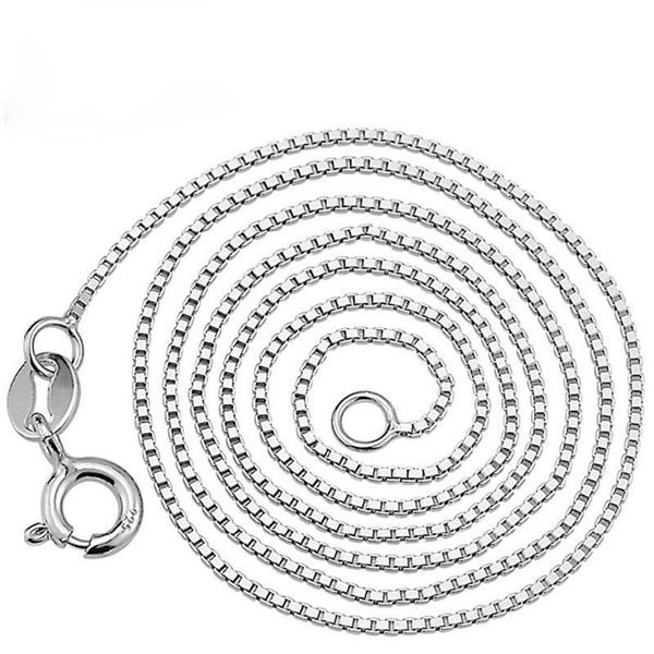 

chains 1mm box chain copper silver plated necklace