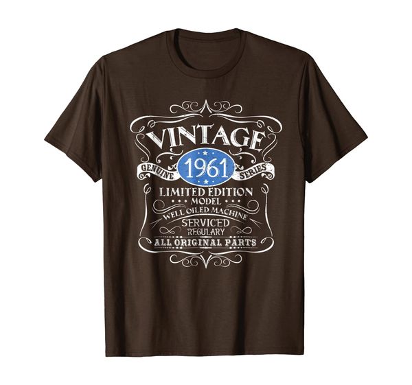 

vintage 1961 58th birthday all original parts gift t-shirt, White;black
