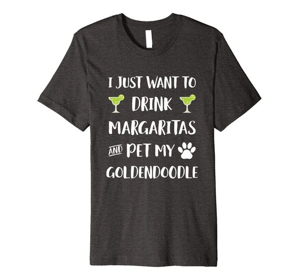 

margaritas and goldendoodle t-shirt dog pet gift, White;black