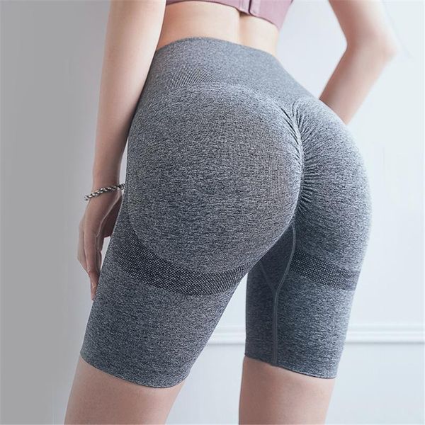 

high waist seamless yoga shorts women fitness clothing slim push up hip gym soft nylon workout short leggings mjuer outfit